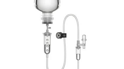 Naklejka premium Intravenous (IV) Drip Bag and Tubing Set - Medical Infusion Equipment