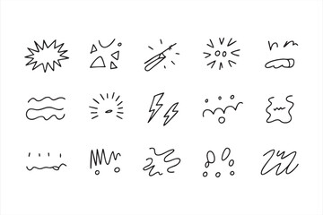 Sketch Action Effects Featuring Swirls, Sparks, and Zigzag Marks