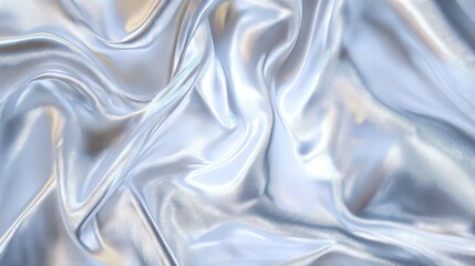 Abstract Silver Fabric With Black Zebra Stripes Reflecting Light And Showing Ripples