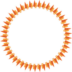 Autumn colorful trees, falling autumn frame. Thanksgiving round template with empty space