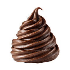 Triple Layer Chocolate Swirl Thick Chocolate Cream Swirl on Transparent Background