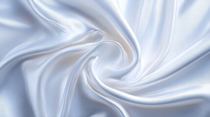 Elegant White Silk Fabric With Swirl Pattern Close Up Macro Detail Soft Light