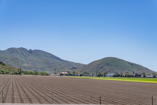 Point Mugu, The westernmost point of the Santa Monica Mountains. U.S. Route 101, or U.S. Highway 101 (US 101),  Camarillo,  Ventura County, California.  Arable land