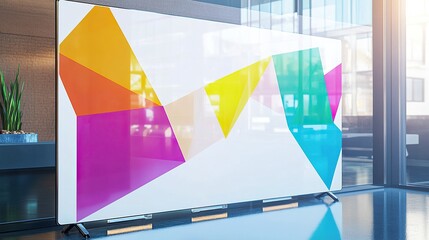 A whiteboard with a glossy finish