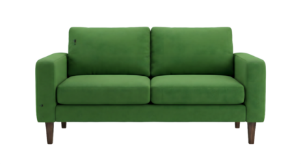 green sofa isolated on transparent background