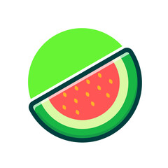 Watermelon Slice Cartoon Illustration Isolated