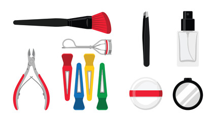 Obraz premium Essential Beauty and Makeup Tools Collection Professional Cosmetics Accessories for a Perfect Look