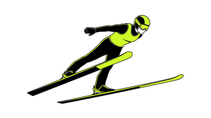 Dynamic speed skater in aerodynamic black suit leans low for maximum velocity during intense competition © Thamseer