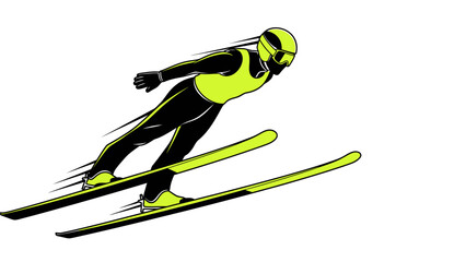 Dynamic speed skater in aerodynamic black suit leans low for maximum velocity during intense competition © Thamseer