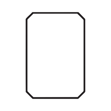Minimalist picture frame with mitered corners and thick black outline isolated on white background
