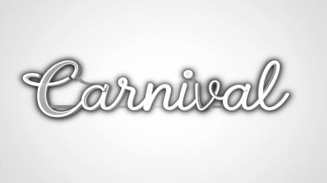 Carnival word in cursive font with a drop shadow effect on a plain white background image design