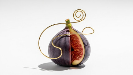 Fig with Curled Gold Wire Accent