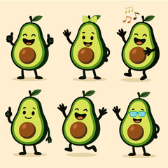 Happy Avocado Characters