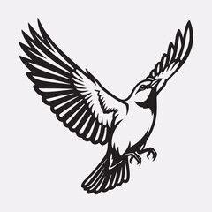 A bird line art design vector
