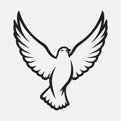 A pigeon bird line art design vector