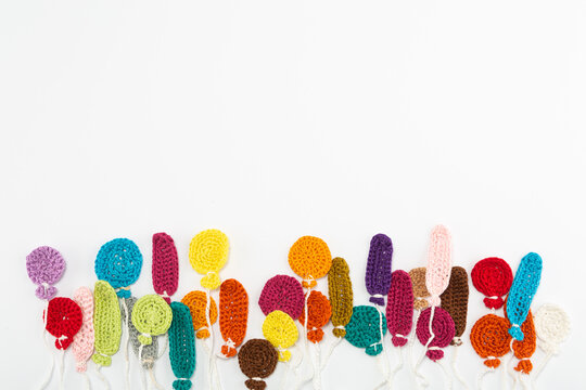Children's, knitted, white background