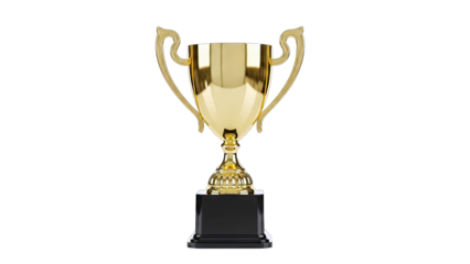 Gold Trophy on White Background