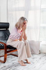 Sad middle age Woman at Home