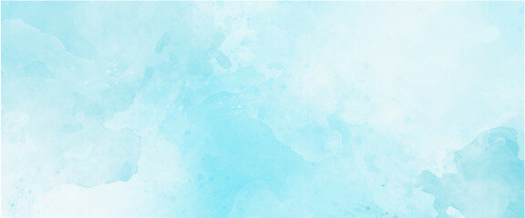 Vector watercolor cloud design in a soft blue color illustration.