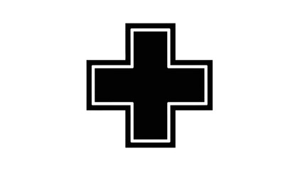 A black Iron Cross symbol with a white outline on a plain white background, representing German military history.