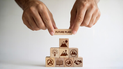 Future Planning Concept with Wooden Blocks