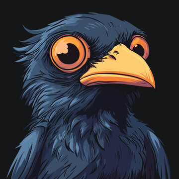 cartoon bird head horror insomnia stressed expression overconfident holding nevermore shoulder seemless , vector style simple color