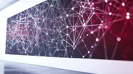 A whiteboard with a gradient of deep red and black