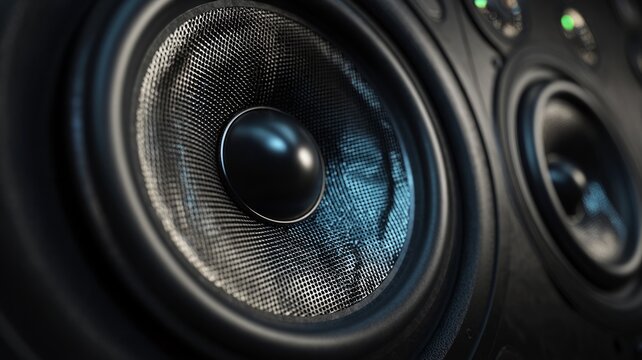 Close-up shot of elegant speaker cone with rich texture. Artificial intelligence image