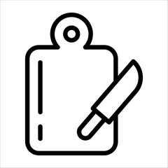 Obraz premium Modern life single icon for cutting board and knife sign for design element