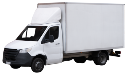 2-axle box truck png sticker on transparent background