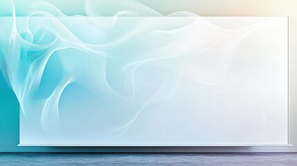 A whiteboard with a gradient of soft blue and teal