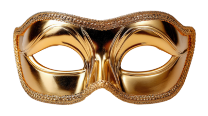 Golden Mask of Mystery: A close-up view of an elegant golden mask, showcasing intricate detailing and a sense of mystique. It is a symbol of disguise, secrecy, and the allure of hidden identities.