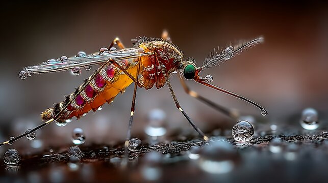 Macro mosquito water droplet ultra close up pictures