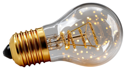 Illuminating Ideas: A close-up view of an intricately detailed light bulb, capturing the brilliance of innovation and the power of ideas.