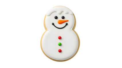 Charming frosted snowman cookie for christmas holidays and winter celebrations