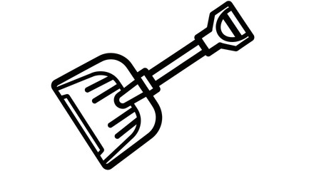 Minimalist snow shovel icon a simple outline vector illustration for winter maintenance and snow removal apps or web elements isolated on a white background © Manazir