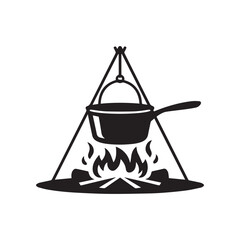 Wilderness Survival Cooking Equipment Vector GraphicPrint