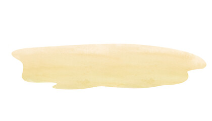 Watercolor illustration of yellow sand. Abstract image of a horizontal strip of sand on an isolated background. A clipart for summer design, farm and countryside decoration.