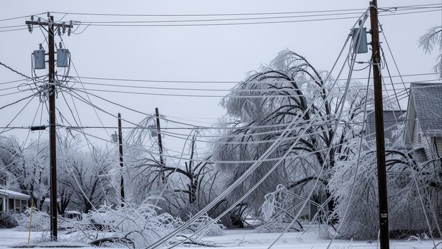 Ice Storm Damage Trees Power Lines
