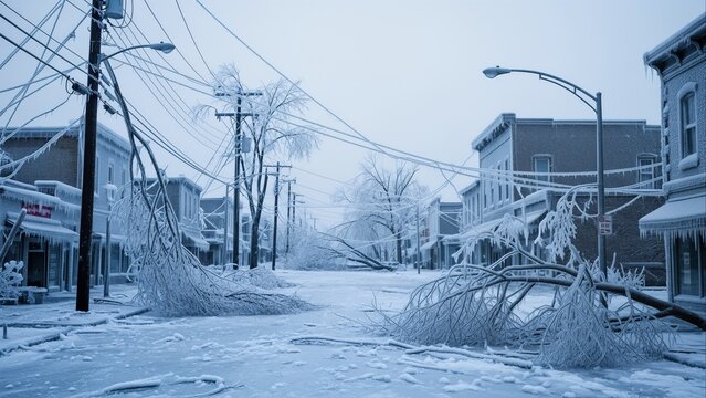 Icy Storm Damage Street View