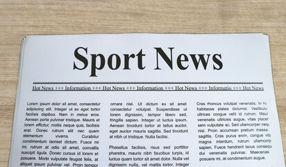 Obraz premium A newspaper with the headline Sport News