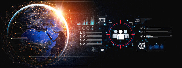 A dashboard for customer relationship management (CRM). The data analysis and market research help...