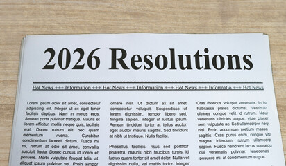 A newspaper with the headline 2026 Resolutions