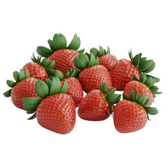 Ripe fresh red Strawberries isolated Summer delicious sweet berry organic fruit, food, diet, vitamins, creative layout. Mockup Overlay PNG isolated on Transparent Background