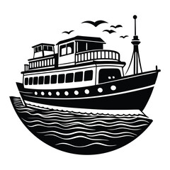Passenger ferry silhouette