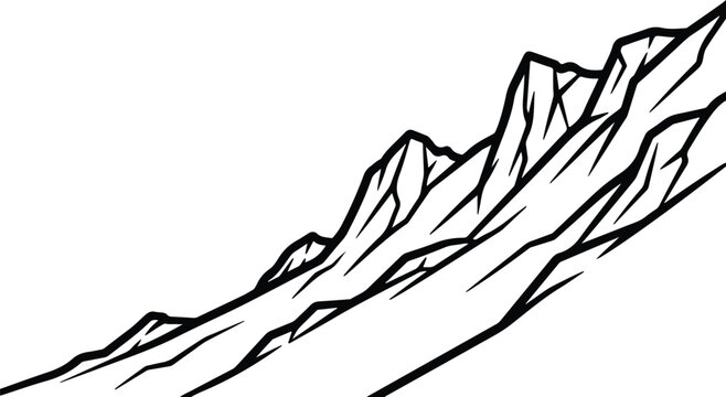 Jagged Mountain Range Outline mountains peaks - Powered by Adobe