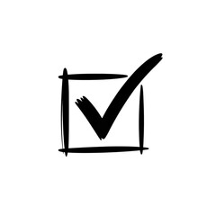 Black right tick check mark icon minimal monochrome design for system feedback, UI symbols, or digital checkboxes Overlay PNG isolated on Transparent Background
