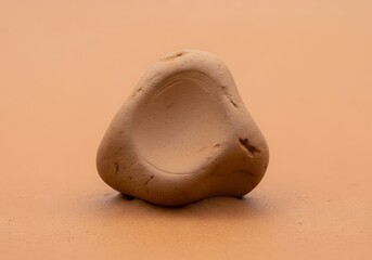 Smooth earthen hued stone with an unique indent resting serenely