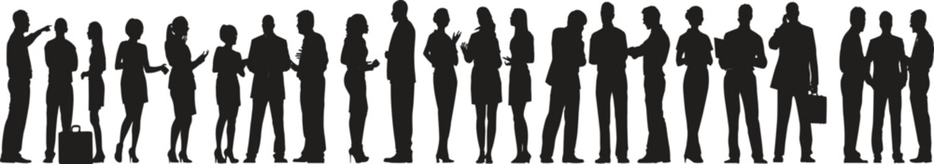 black and white hand drawn silhouettes of people background