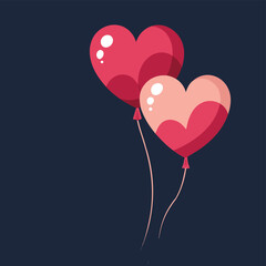 red heart balloons